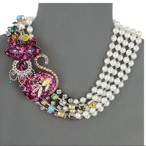Betsey Johnson Cat Torsade Necklace NWT